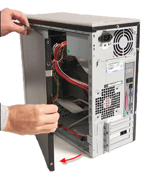 Remove Side Panel of Desktop Computer Removing Side Panel From Desktop Computer
