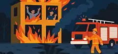 Building on Fire with people inside Icon