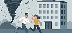 Tornado about to hit building Icon